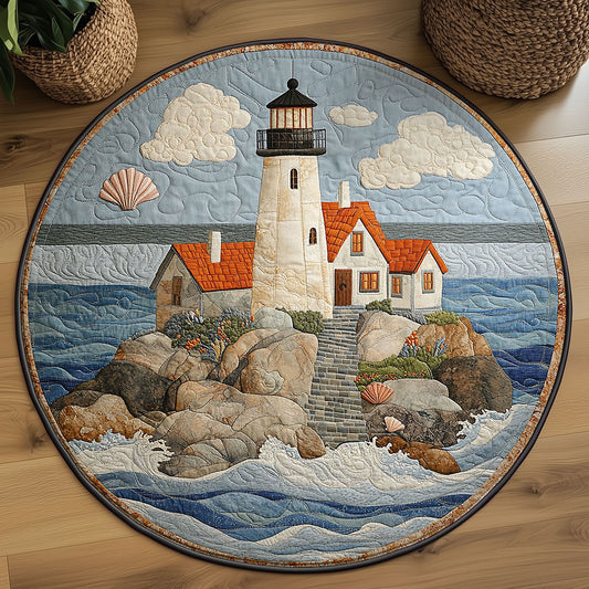 Lighthouse And Cabins WN0408032CL Quilted Round Mat