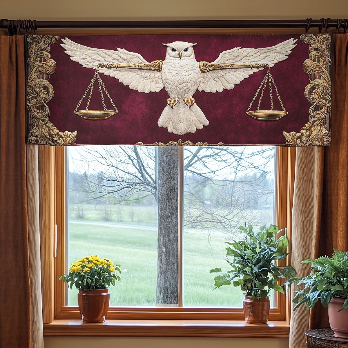 Owl Of Balance WN2307044CL Quilted Valance