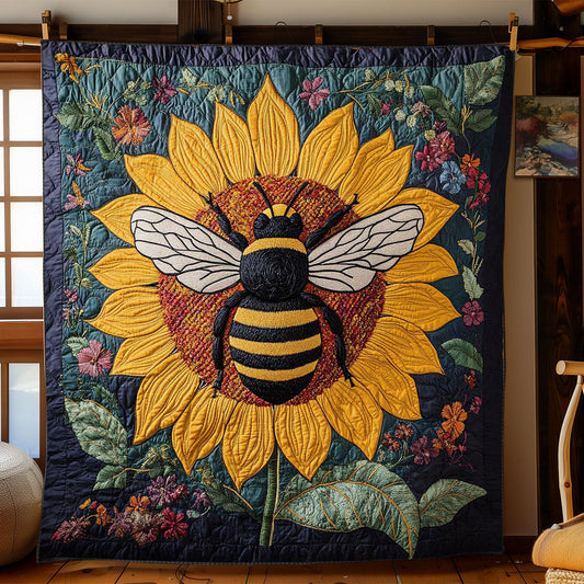 Sunflower Bee WN1202016CL Quilt