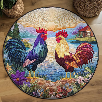 Sunset Chicken WJ0306034CL Quilted Round Mat