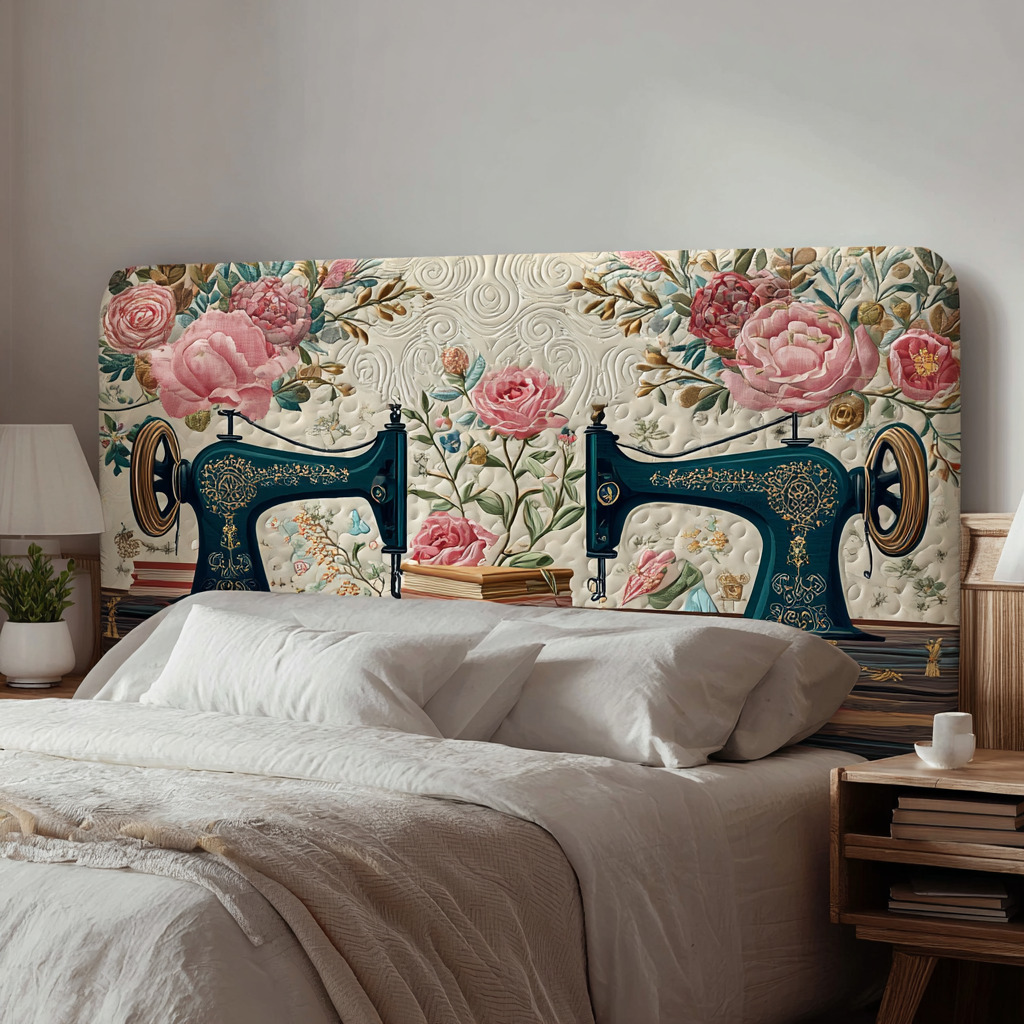 Vintage Sewing Machine XR2912013CL Quilted Headboard Slipcover