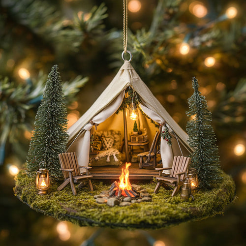 Glamping Tent Cozy Night WN2911039CL Christmas Ornament