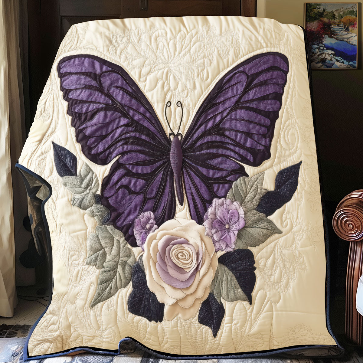 Serene Purple Butterfly WP0701038CL Quilt