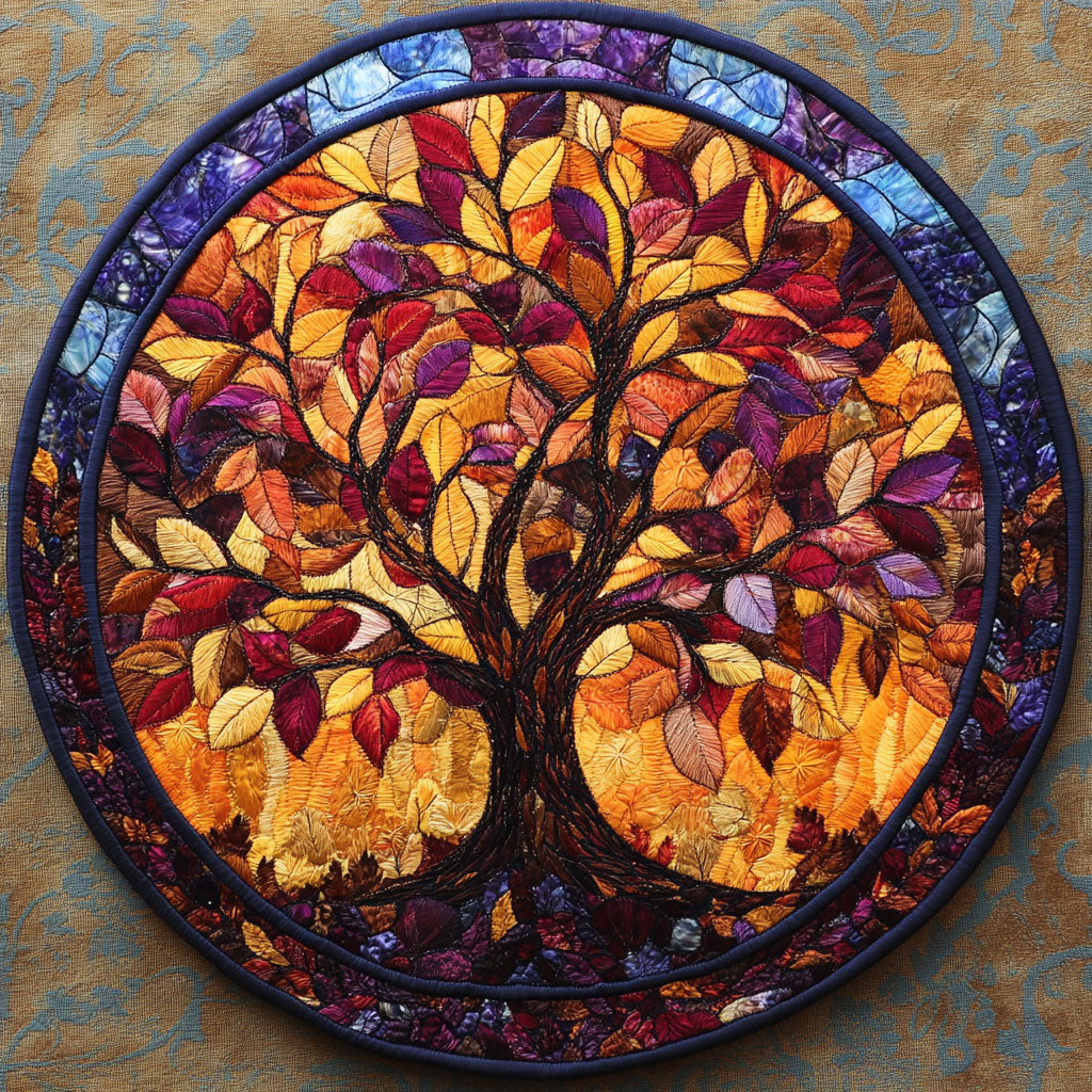Tree Of Life Canopy WN0206040CL Quilted Round Mat