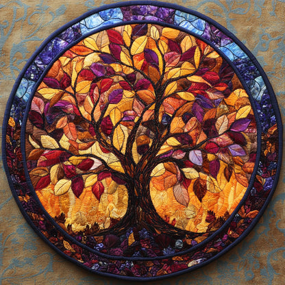 Tree Of Life Canopy WN0206040CL Quilted Round Mat