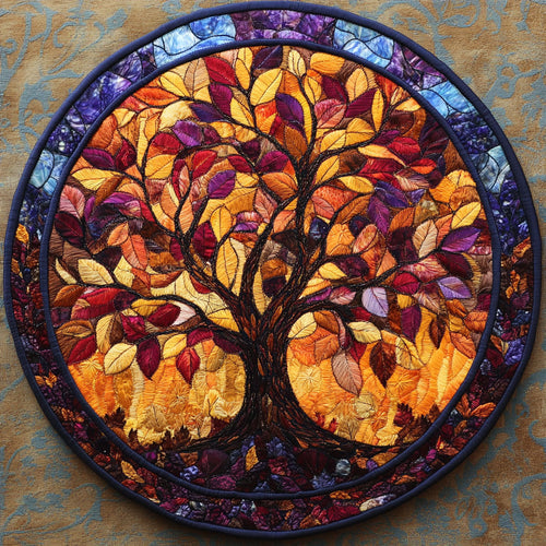 Tree Of Life Canopy WN0206040CL Quilted Round Mat