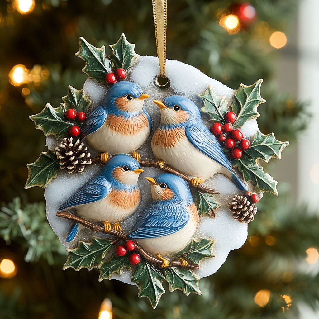 Winter Song Bluebird WN2710076CL Christmas Ornament