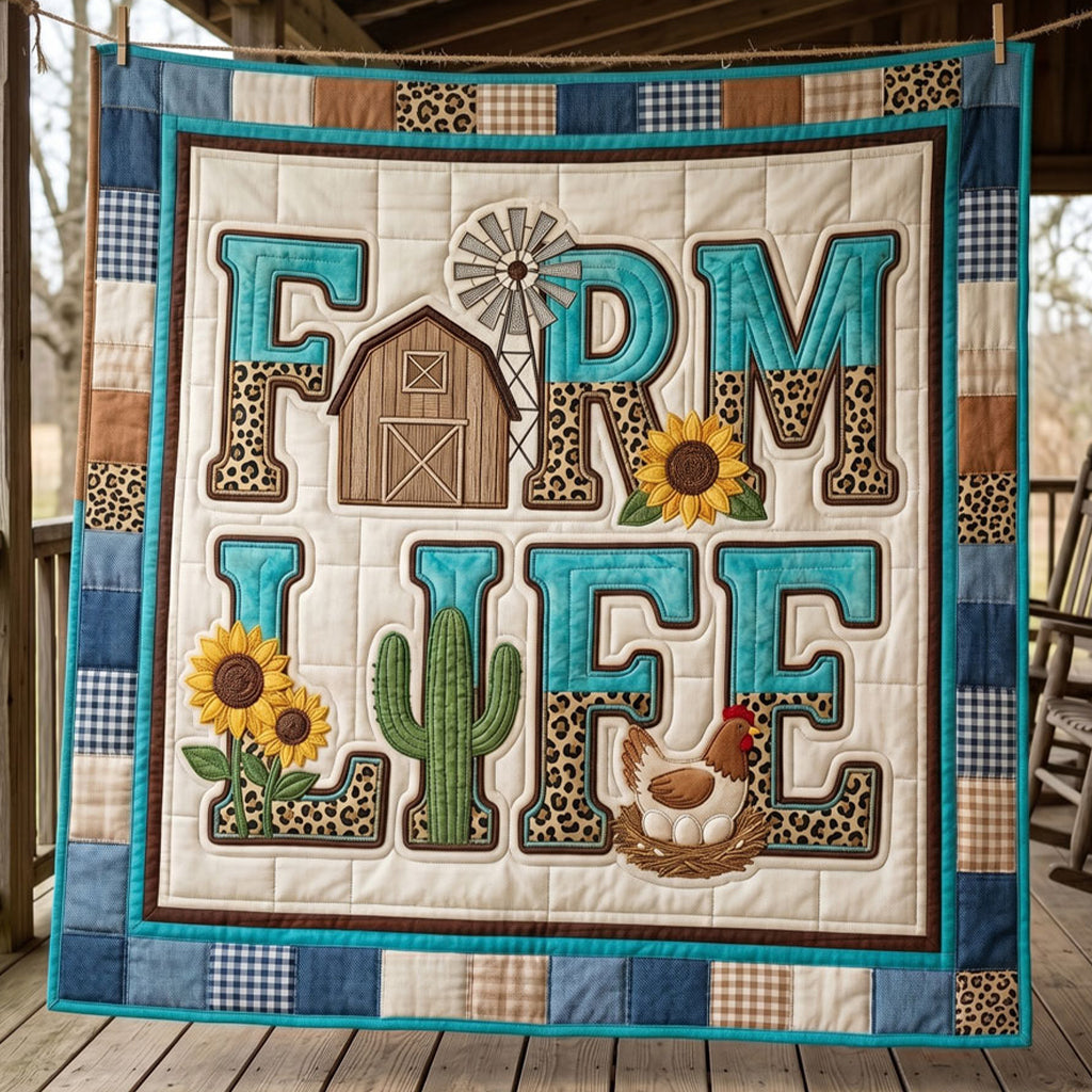 Farm Life Patchwork WN2304006CL Quilt