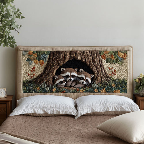 Woodland Raccoon Haven KL0601014CL Quilted Headboard Slipcover