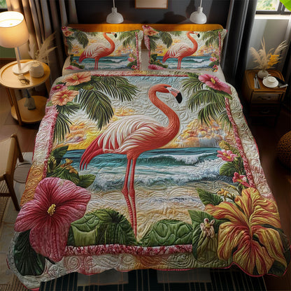 Flamingo And Hibiscus Harmony WN1003084CL Duvet Cover Set