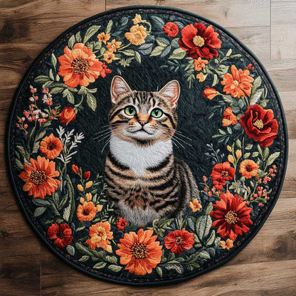 Garden Throne Cat WN1705022CL Quilted Round Mat