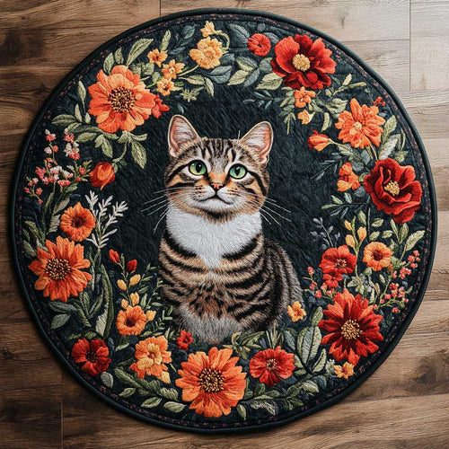 Garden Throne Cat WN1705022CL Quilted Round Mat