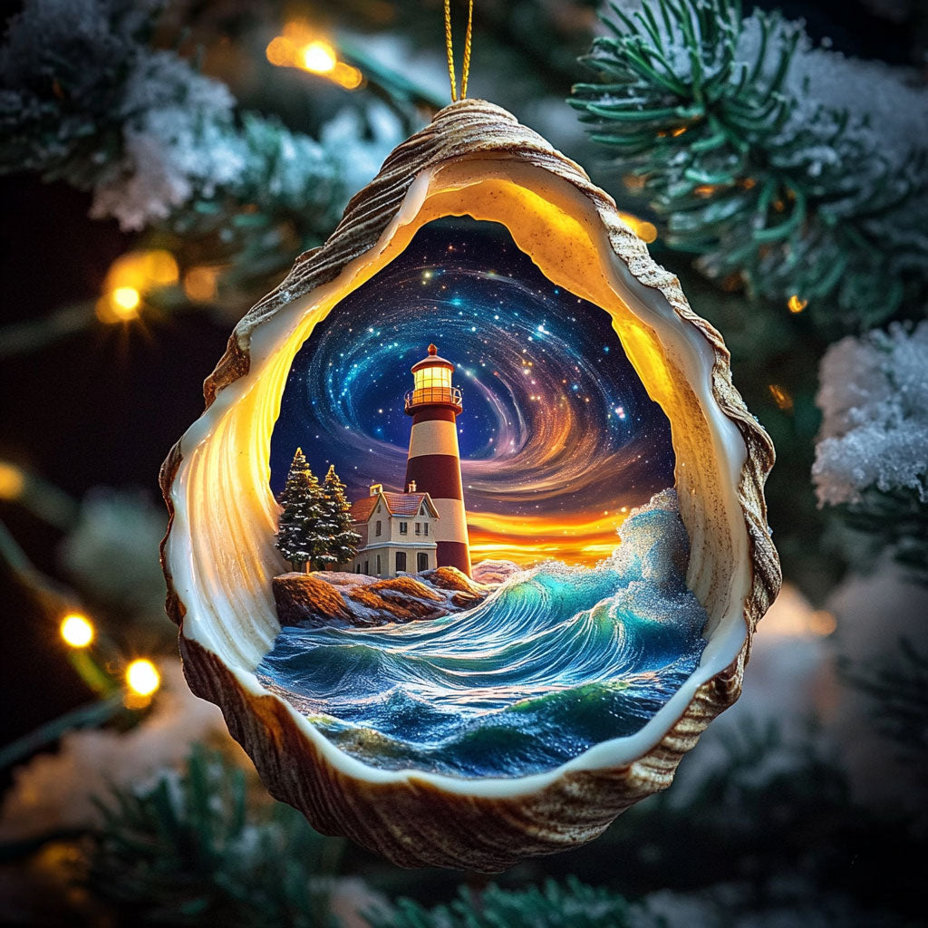 Lighthouse Winter Waves WN0912036CL Christmas Ornament