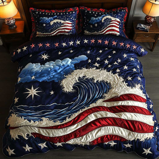 Freedom Memorial Day Wave WN0204041CL Duvet Cover Set