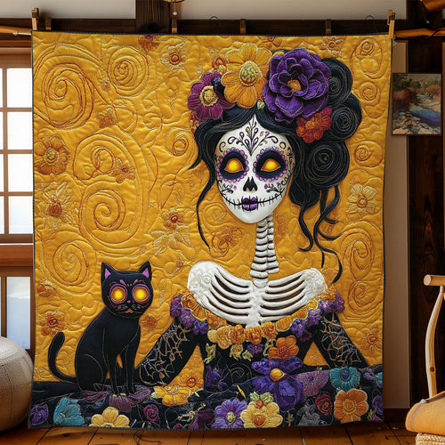 Skeleton Beauty And Cat WN2201026CL Quilt