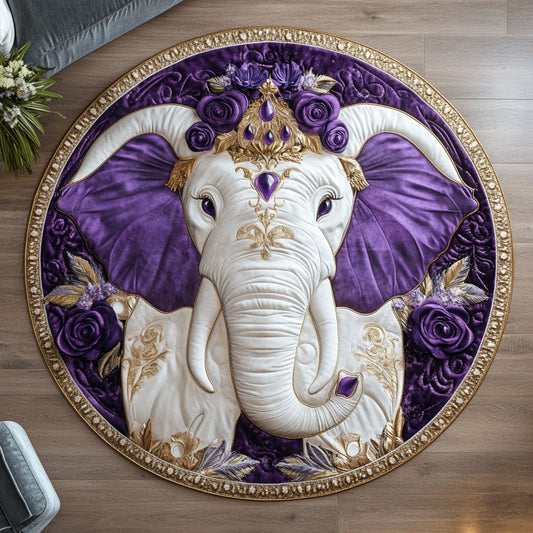 Amethyst Elephant KL1212009CL Quilted Round Mat