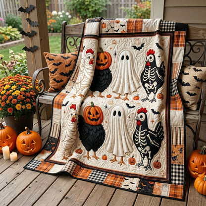 Spooky Farm Chickens Patchwork WN0905020CL Quilt
