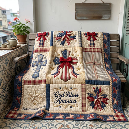 God Bless America Cross WN0506007CL Quilt