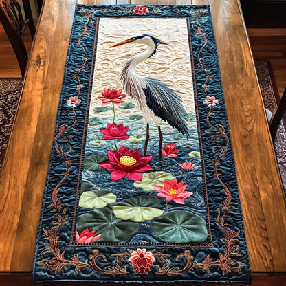 Lotus Heron WN2404071CL Quilted Table Runner