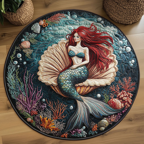 Mermaid Coral WN0306029CL Quilted Round Mat