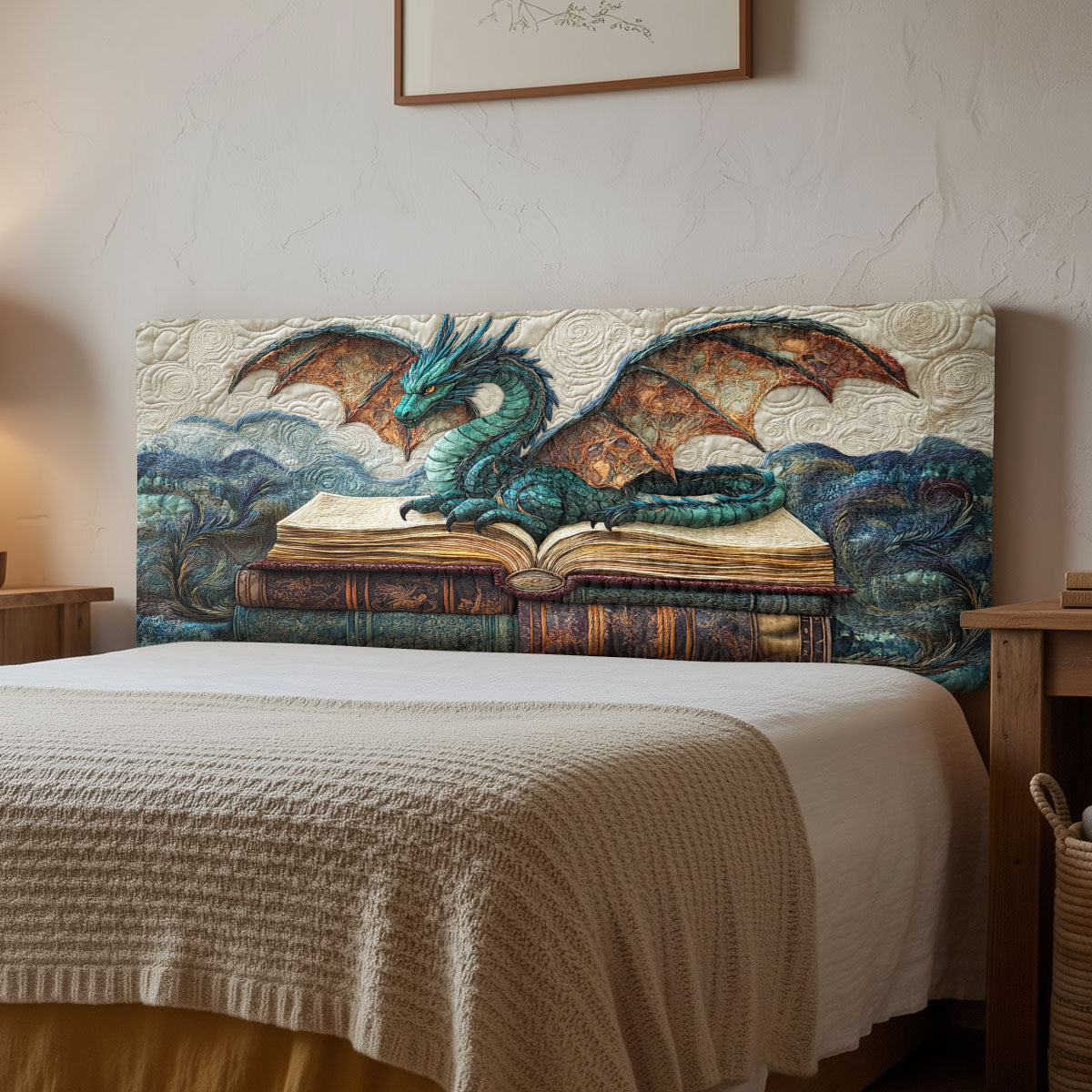 Library Dragon Keeper CW2612009CL Quilted Headboard Slipcover