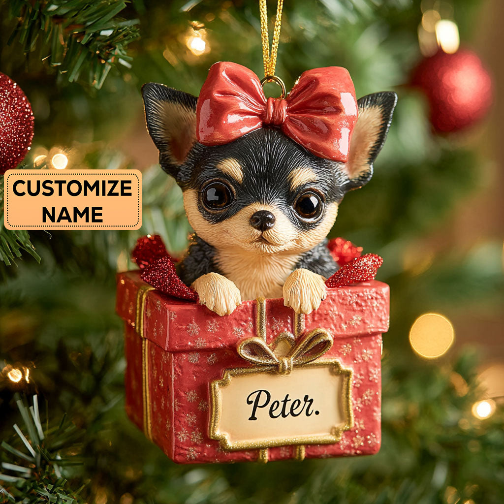Puppy Twinkle CP2911025CL Personalized Christmas Ornament