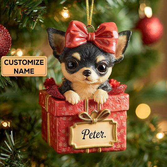 Puppy Twinkle CP2911025CL Personalized Christmas Ornament