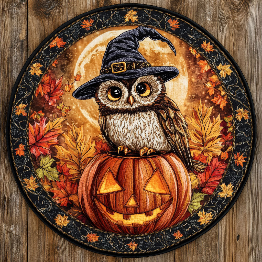 Haunted Owl WN0708057CL Quilted Round Mat