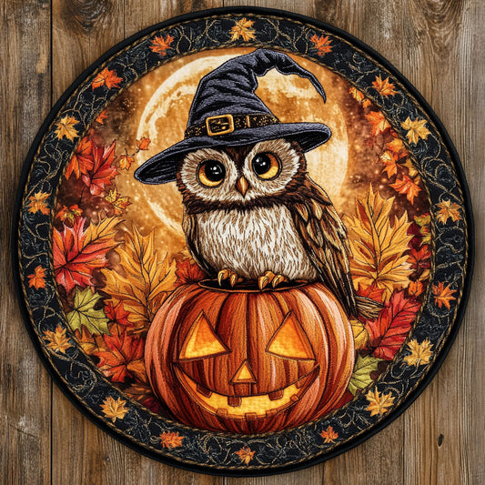 Haunted Owl WN0708057CL Quilted Round Mat
