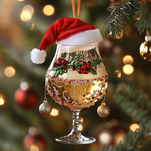 Wine Glass Cozy Night WN1112115CL Christmas Ornament