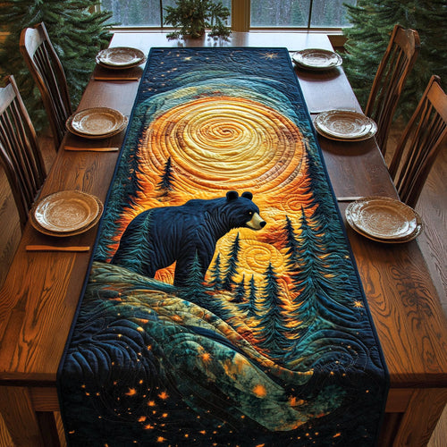 Wild Bear Night WJ2306029CL Quilted Table Runner