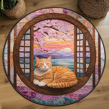 Whiskers At Dusk WJ0406048CL Quilted Round Mat