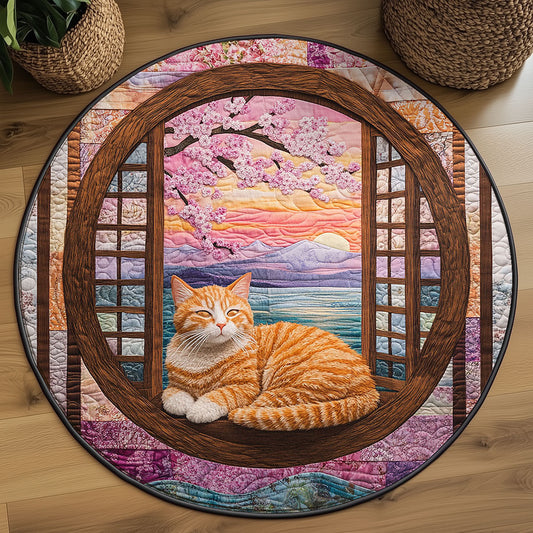Whiskers At Dusk WJ0406048CL Quilted Round Mat