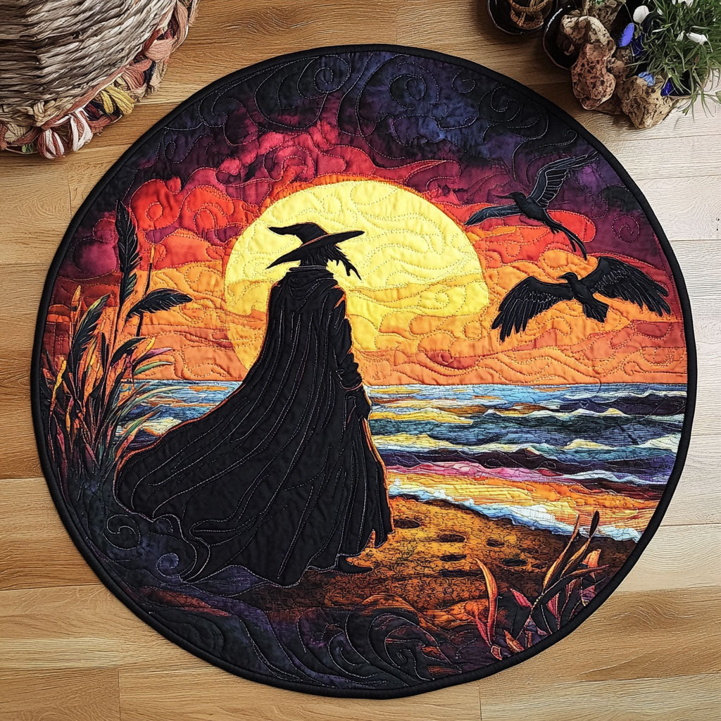 Plague Doctor Gothic Sunset WJ0107037CL Quilted Round Mat