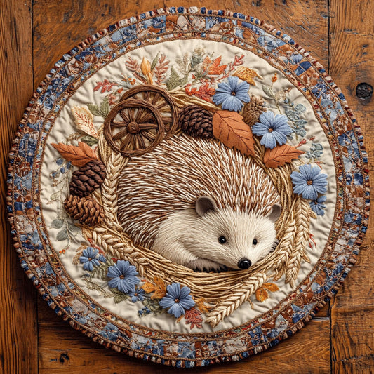 Hedgehog Serene WN0606028CL Quilted Round Mat