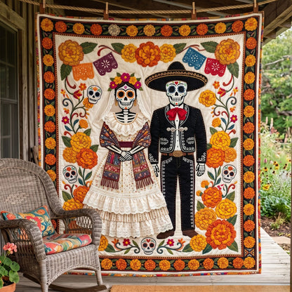 Sugar Skull Wedding Fiesta WN2804022CL Quilt