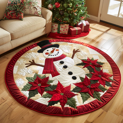 Winter Snowman Charm CW2410047CL Quilted Round Mat