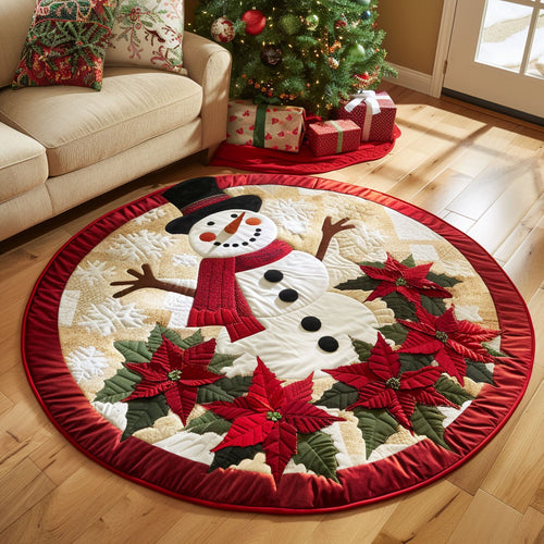 Winter Snowman Charm CW2410047CL Quilted Round Mat