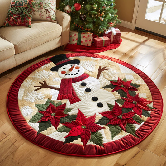 Winter Snowman Charm CW2410047CL Quilted Round Mat