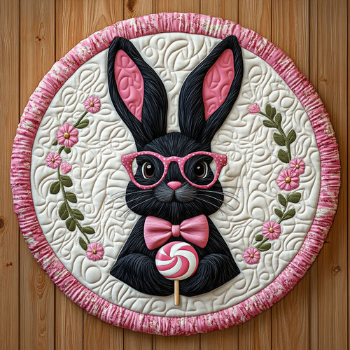 Lollipop Black Bunny KL1301022CL Quilted Round Mat