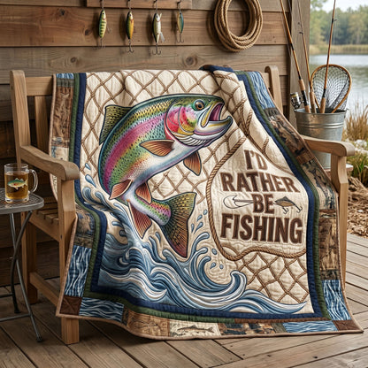 Rainbow Trout Fishing Patchwork WN1205014CL Quilt