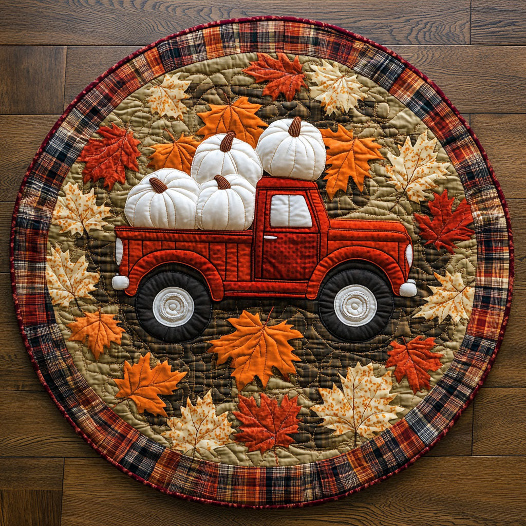 Rustic Ride Truck WN3007095CL Quilted Round Mat
