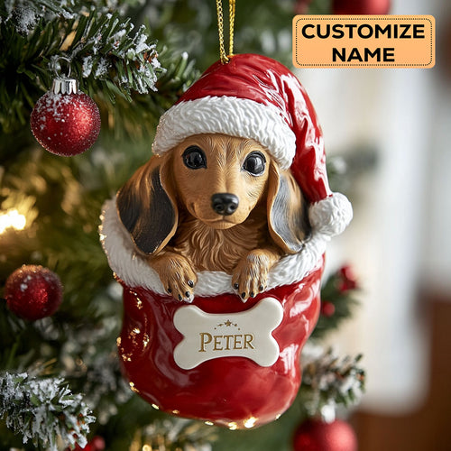 Dachshund Christmas Joy CW0412014CL Personalized Christmas Ornament