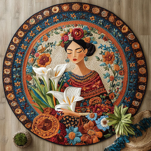 Floral Spirit Journey WN1706020CL Quilted Round Mat