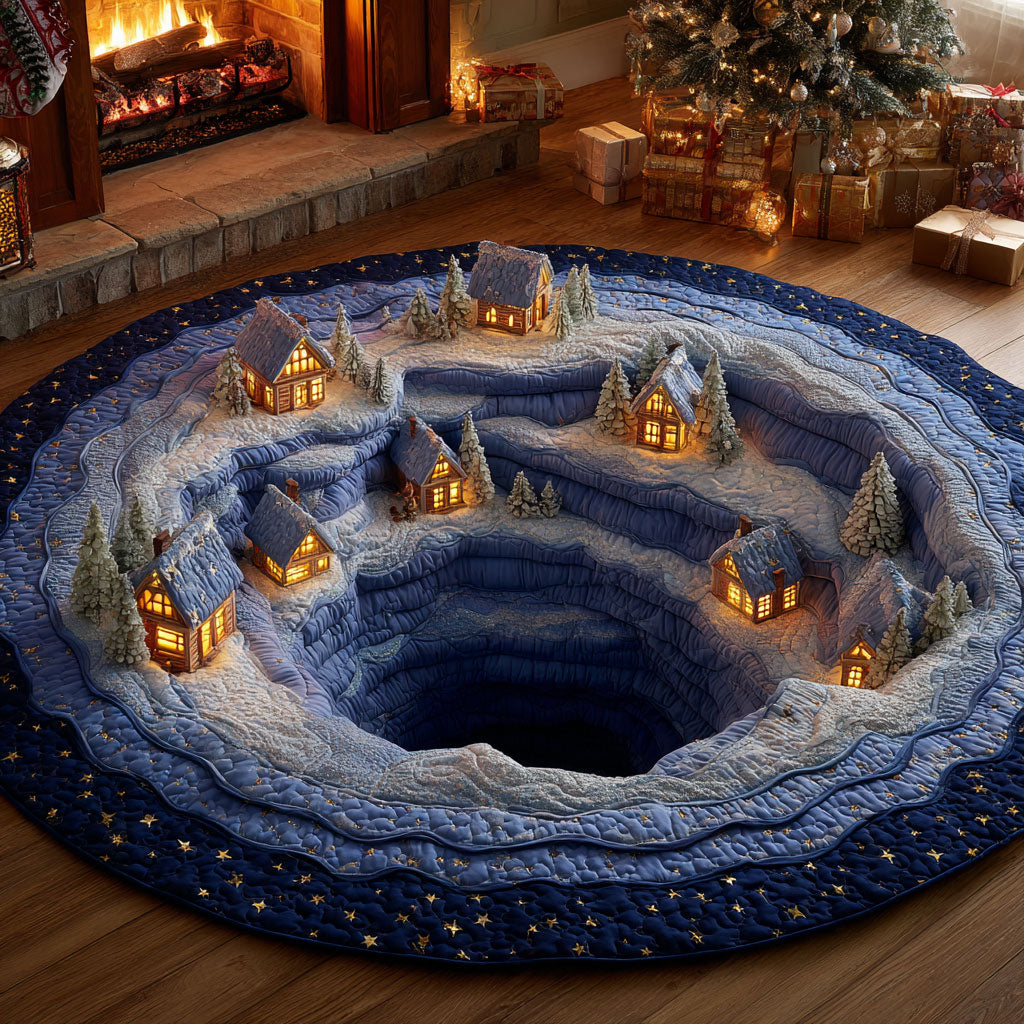Snow Village CW2811014CL Quilted Round Mat