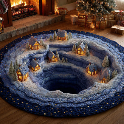 Snow Village CW2811014CL Quilted Round Mat