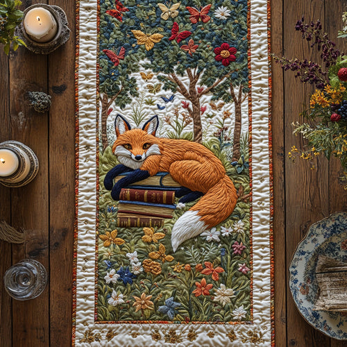 Fox Among Flowers WN0807043CL Quilted Table Runner