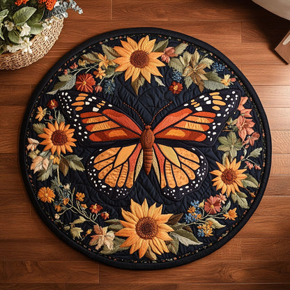 Sunfire Butterfly WN0107051CL Quilted Round Mat