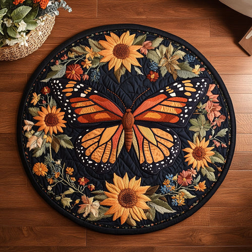Sunfire Butterfly WN0107051CL Quilted Round Mat