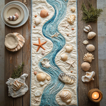 Coastal Calm CW1007010CL Quilted Table Runner